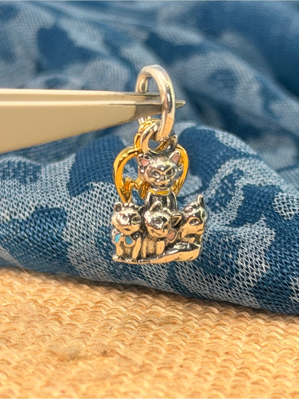 Sterling silver Aristocats kitty cat kitten MOM charm pendant Marie